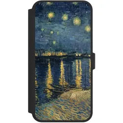 Nivocase Klapphülle für Apple iPhone 16 Pro Max Handyhülle aus Kunst Leder NIVOflip schwarz Kunst Malerei (Apple iPhone 16 Pro Max), Smartphone Hülle, Schwarz
