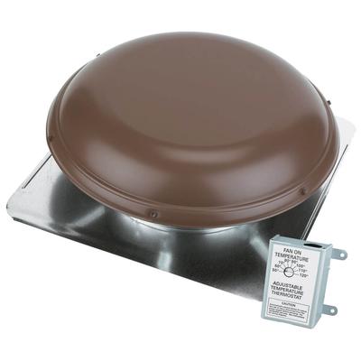 Air Vent Power Attic Roof Mount Vent with Thermostat 1170CFM - Brown