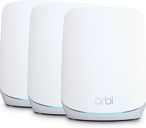 Netgear Orbi RBK763S Whole Home Tri-band Mesh WiFi 6-systeem met router en satelliet-extender, Wit