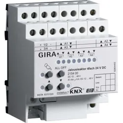 Gira Jalousieaktor 4-fach 24VDC KNX/EIB Reiheneinbaugerät, 215400