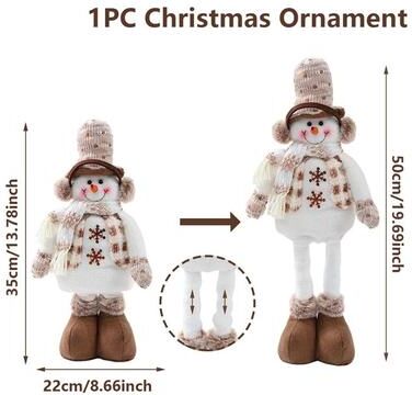 Inspired Living Festive Telescopic Christmas Doll Plush Decoration Adjustable Santa Snowman Reindeer Holiday Decor 2025 2