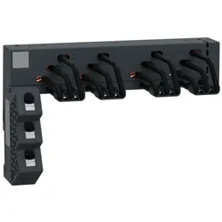 Schneider Electric GV2G4LA Drehstrom-Sammelschienensystem, 63A, 4 Abgangsstellen, Einspeisung Links, 45mm Abstand