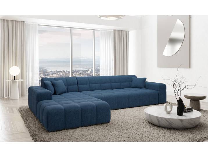 Couch Ibiza L-Form in Stoff Kurz