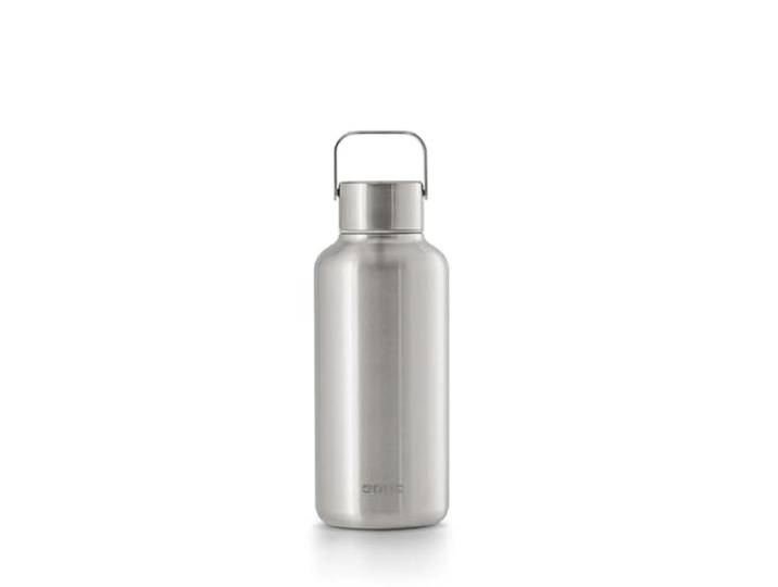 EQUA Timeless Trinkflasche, Edelstahl, 600ml, BPA-frei, auslaufsicher, haltbar, multifunktional, Stahl