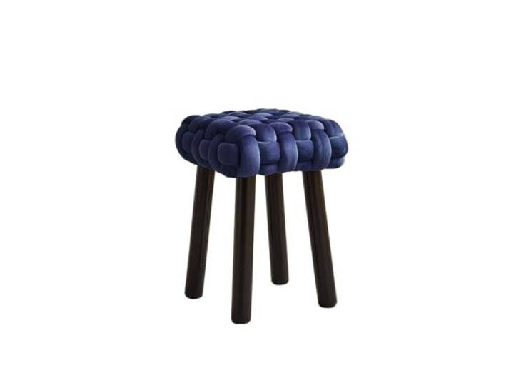 Zymjzbetic Schminkhocker Make-up-Hocker, Vanity-Sitz aus gewebtem Samt Schlafzimmer-Ankleidestühle, vielseitige Möbel(Blue)