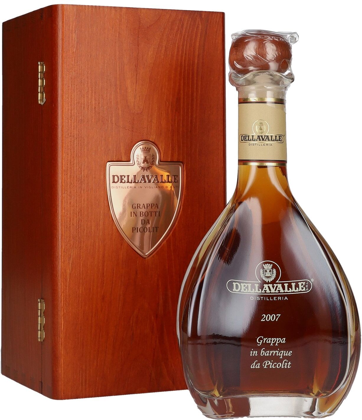 Dellavalle Grappa in Barrique da PICOLIT 2007 42% Vol. 0,7l in Holzkiste