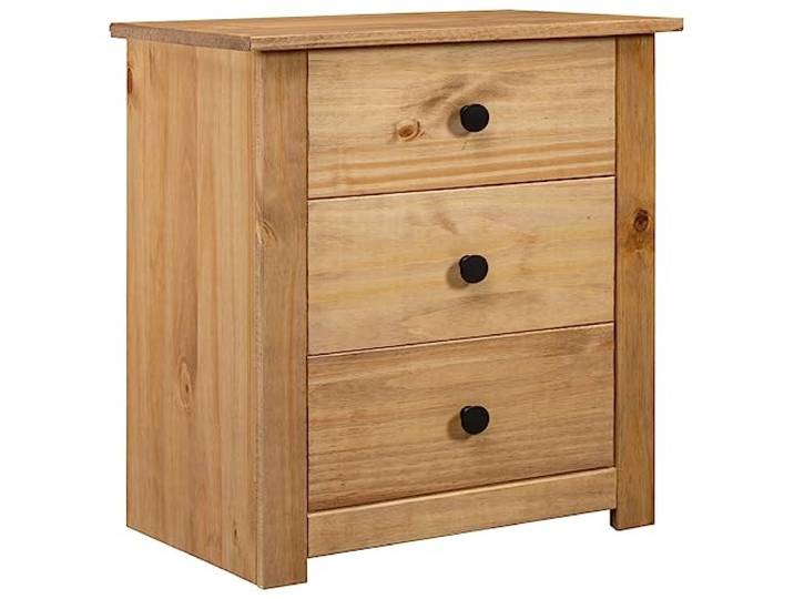 vidaXL Panama-Kiefer Nachttisch mit 3 Schubladen Nachtschrank Nachtkommode Nachtschränckchen Nachtkonsole Schlafzimmer Kommode 46x40x57cm