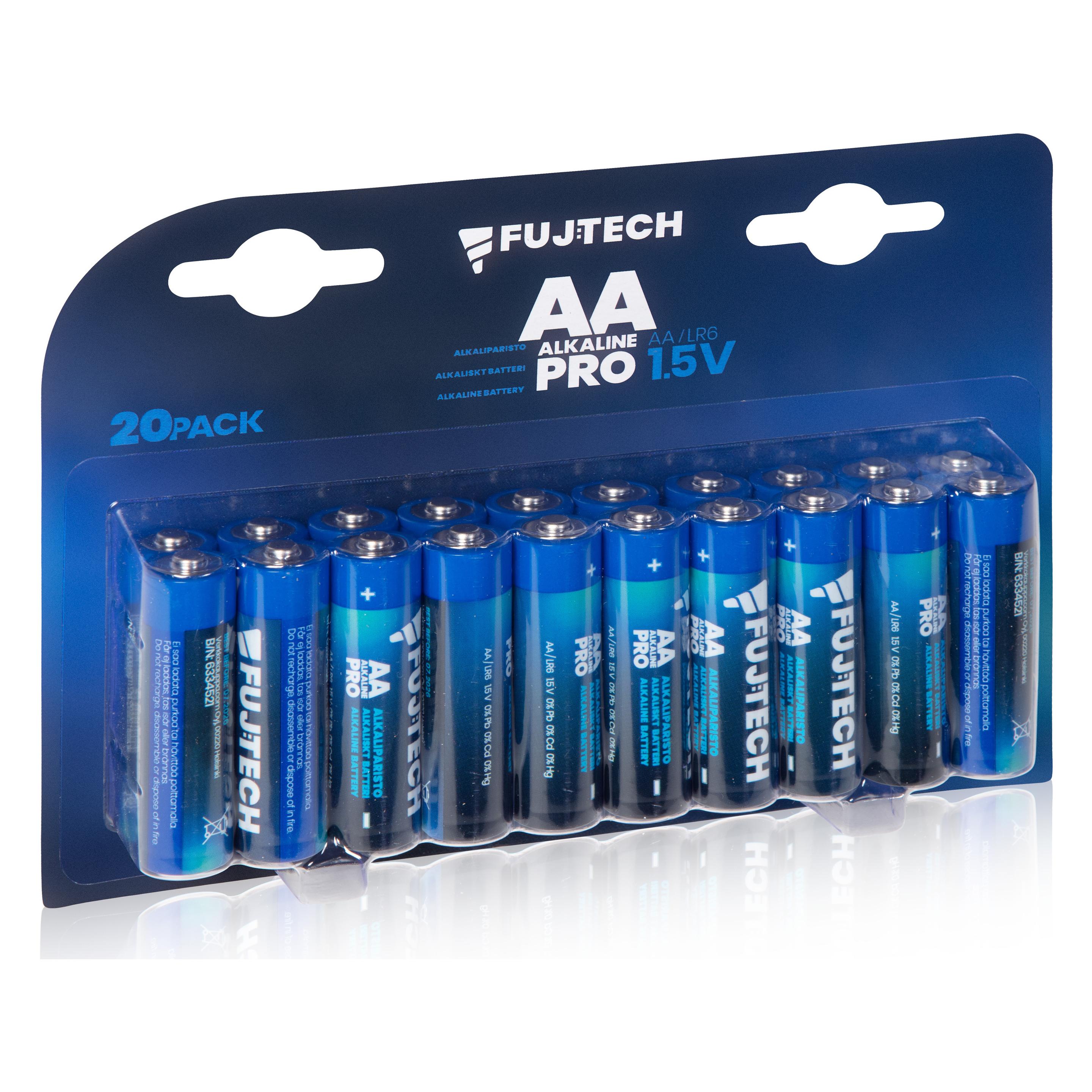 Fuj Tek Fuj:tech Alkaline Pro AA -alkaliparisto, 20 kpl (20 Stk., AA) (20XPRO-AA)