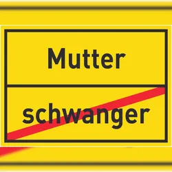 HB-Druck Mutter schwanger Aufkleber Ortsaufkleber A6 (105x148mm)