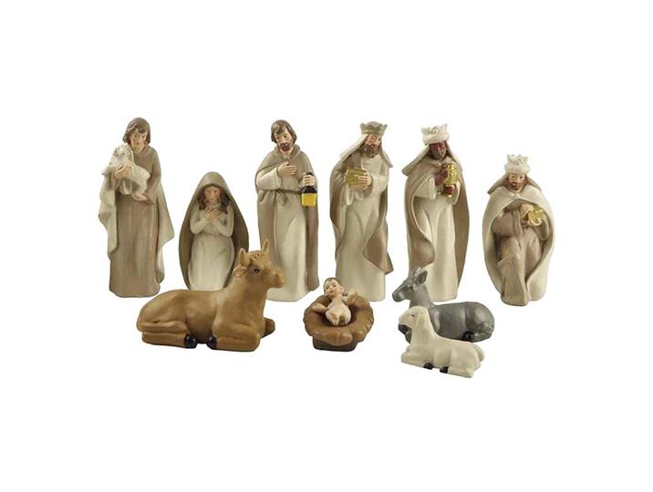 Ensemble de 10 statues de scène de nativité de noël, figurine de la nativité en résine