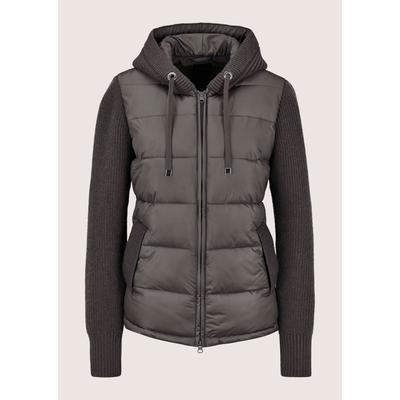 Kurzjacke MADELEINE "Jacke Steppjacke mit Strickärmeln", Damen, Gr. 34, bleigrau, Modern, regular fit, Jacken Kurzjacke