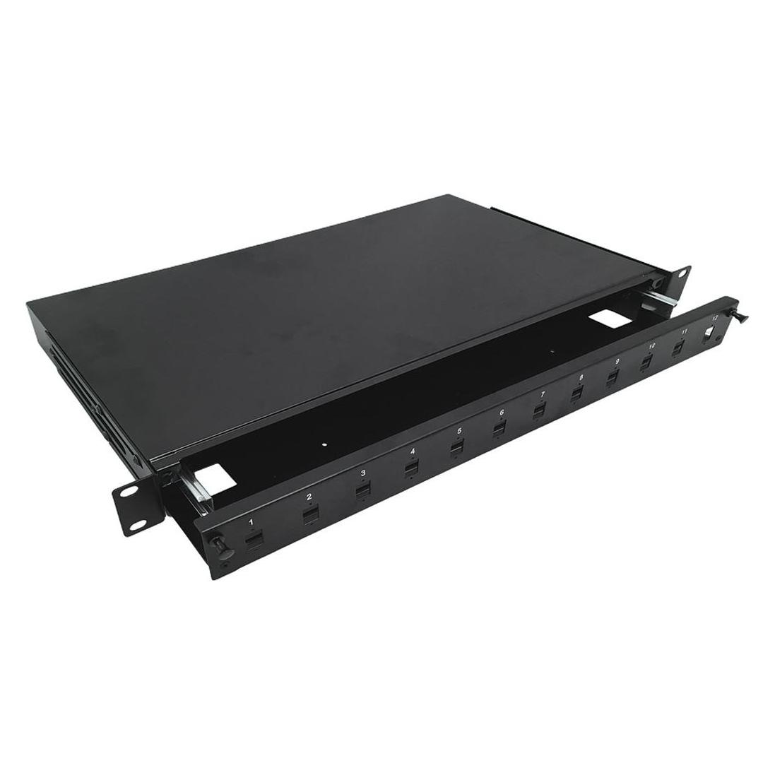 Alantec 12xSC Simplex-Teleskop-Glasfaser-Patchpanel (FOP-1U-12SCS-C-P)