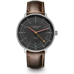 STERNGLAS - HAMBURG AUTOMATIK - neugraphit - silber - Bridle dunkelbraun / 42MM