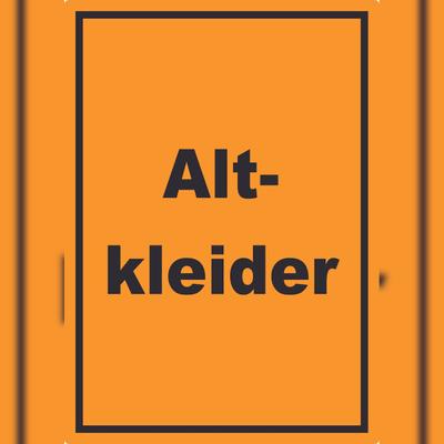 HB-Druck Altkleider Mülltrennung Aufkleber mit Text A9 (37x52mm)