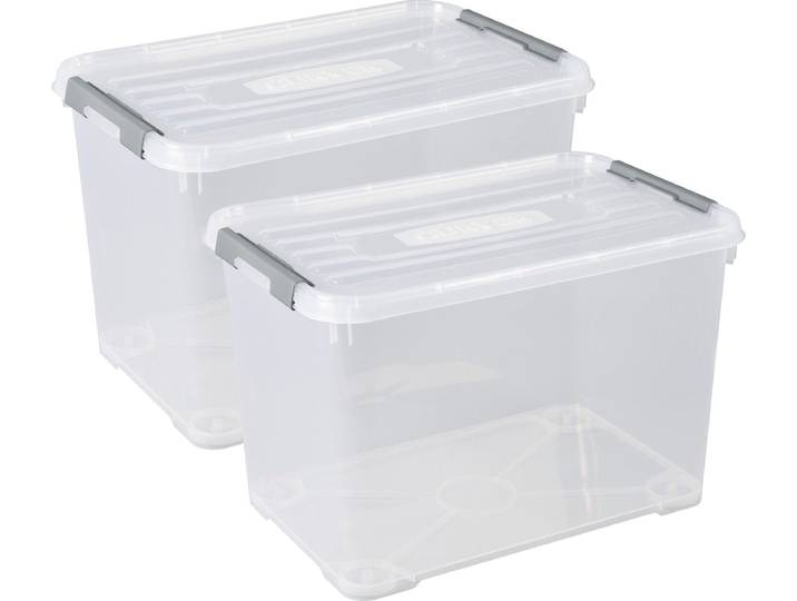 Curver Handy+ Opbergbox - 65L - 2 stuks - Transparant met deksel
