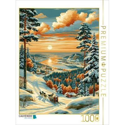 CALVENDO Puzzle Winterlanschaft bei Östersund | 1000 Teile Lege-Größe 64x48cm Foto-Puzzle für glückliche Stunden