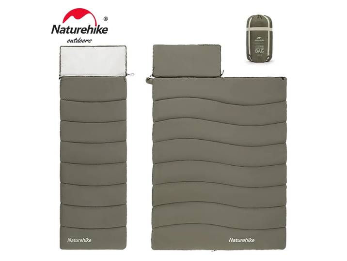 Natureifa-Sac de couchage en coton ultraléger LD, camping, hiver, été, épissable, 2 en 1, double