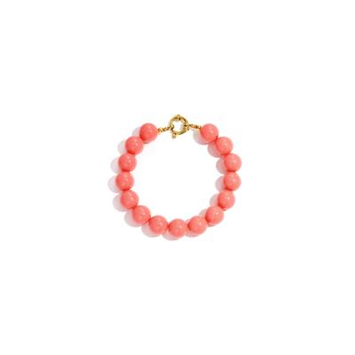 Perlenarmband ADELIA´S "Armband Perlenarmband mit Frontverschluss, 20,5 cm", rosa, Armbänder, Damen, yehwang_20,5, Edelstahl, Perlenarmband, Mit runden Perlen und Frontverschluss