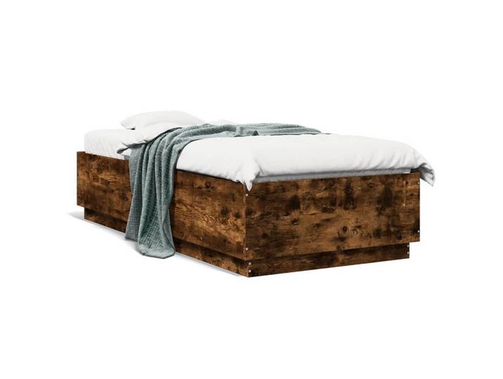 vidaXL Bettgestell, Bettrahmen Räuchereiche 100x200 cm Holzwerkstoff
