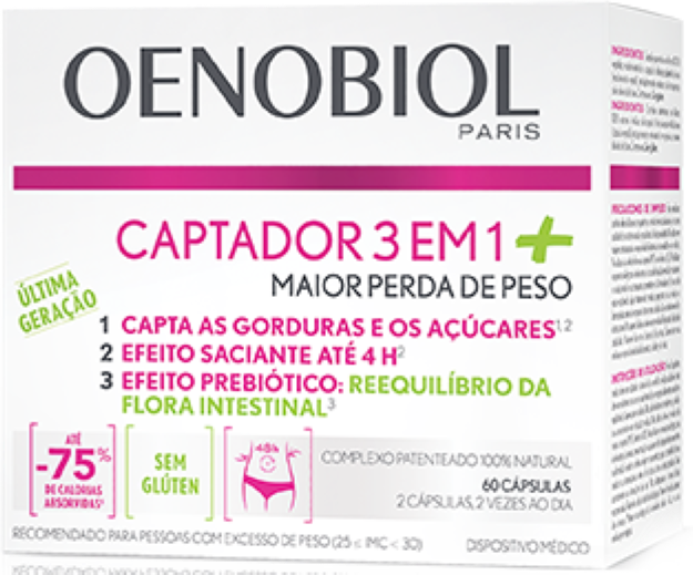 Oenobiol Captador 3 em 1 Plus+ 60 cápsulas