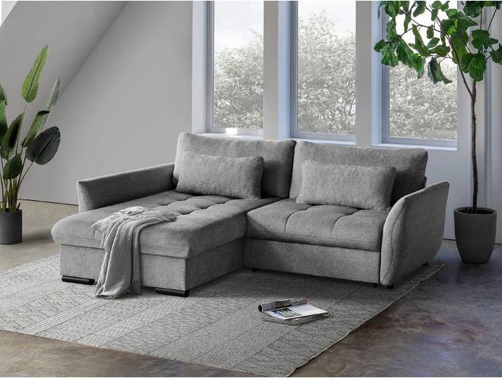 Beautysofa Ecksofa Caro, Lieferung beinhaltet die Einbringung in die Wohnung, 240 cm Corner Sofa, stilvoll Wohnzimmerecke, Bettfunktion