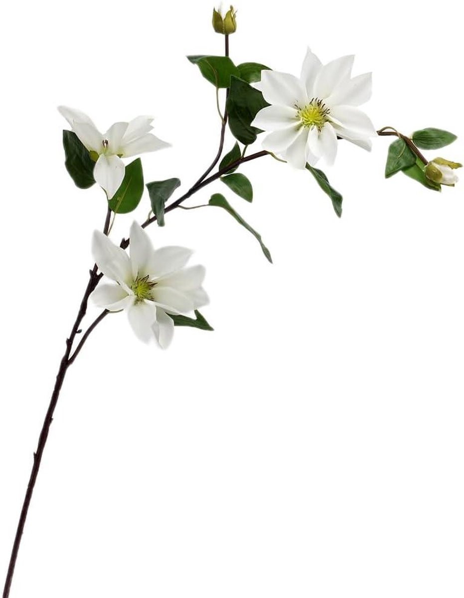 Kunstmatige Clematis Slang - Witte Nep Bloemen voor Decoratie - 93 cm Lang