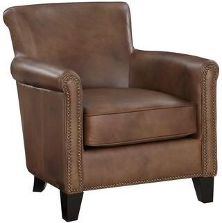 "Fremont & Park Raya 31.5"" Leather Upholstered Accent Chair - Nailhead Trim"