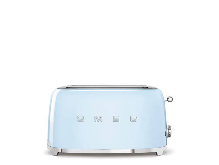 Smeg Toaster, Pastellblau, Metall, 41x21.5x20.8 cm, Krümelschublade, Auftaufunktion, Bagel-Funktion, Kochgeschirr, Küchengeräte, Toaster