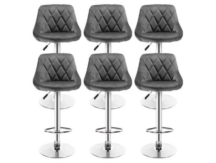 ERROLVES 6 X Tabouret de bar 360°rotatif Hauteur réglable 84 5-105cm Gris foncé