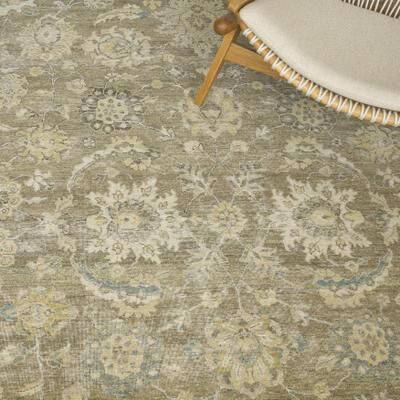 EXQUISITE RUGS Heirloom Hand-knotted New Zealand Wool Beige/Camel Area Rug.