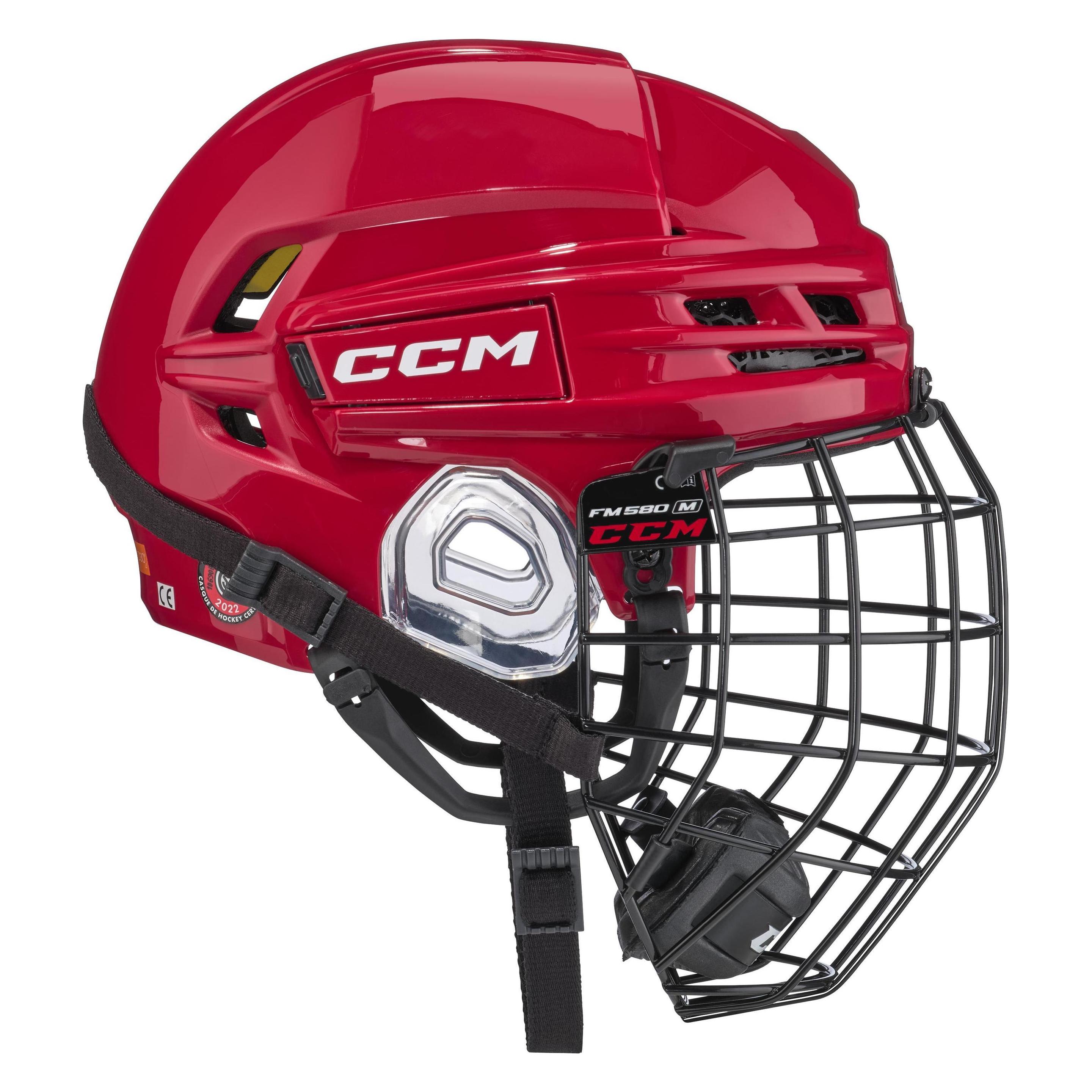 CCM Tacks 720 SR Hockeyhelm mit Käfig (Rot, L) (L) (49641960)