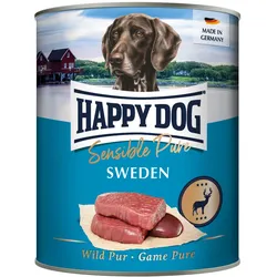 HAPPY DOG 800g Hundenassfutter 6 x 800 Gramm Sweden Wild