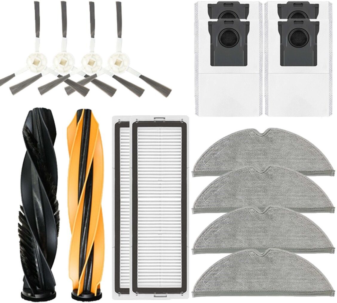 INF Kit d'accessoires compatible avec Dreame D20 Plus et D20 Pro - Brosses, filtres HEPA, chiffons de vadrouille et outils de