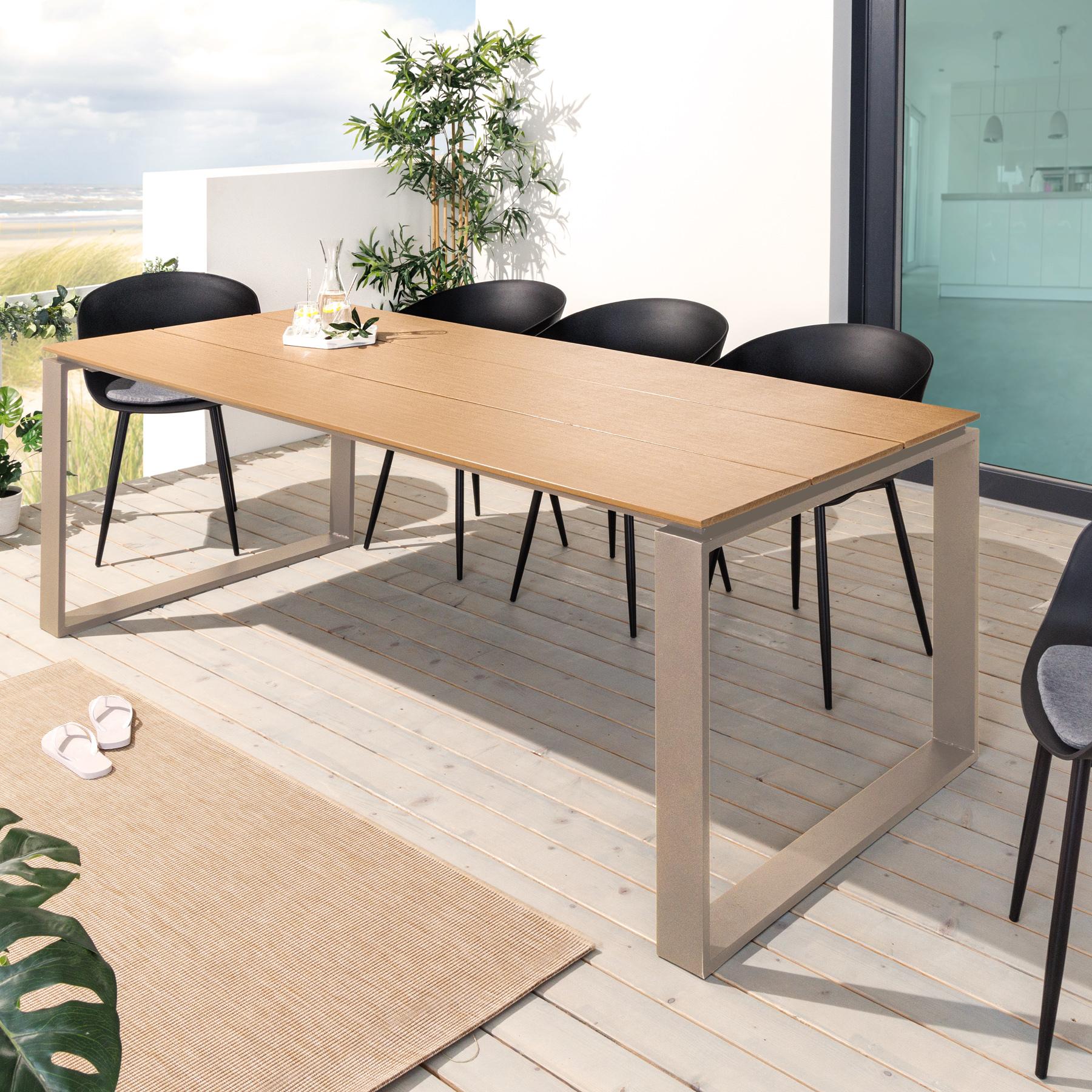 riess-ambiente Gartentisch FLOATING 210cm greige Aluminium wetterfest Outdoor Esstisch modern 10 Personen