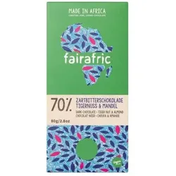 Fairafric Zartbitterschokolade mit Tigernusspulver & Mandelsplitter 70% Kakao bio
