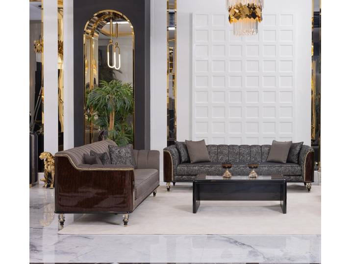 JVmoebel Polstergarnitur Elegantes graues Sofa mit Couchtisch von JVMoebel, pflegeleicht, (Set, 2-tlg)