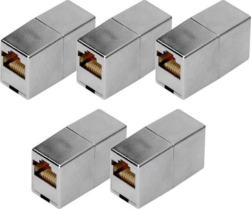 Digitus DN-93901-5 RJ45 Kupplungsgehäuse Polzahl Sensoren 8 Silber 5St.