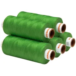 buttinette Universal-Nähgarn, Stärke: 100, 5er-Pack, apfelgrün