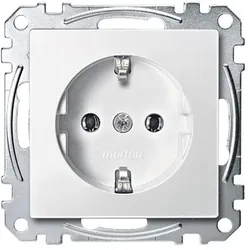 Merten SCHUKO-Steckdose, System M, mit Schraubklemmen (polarweiß matt)