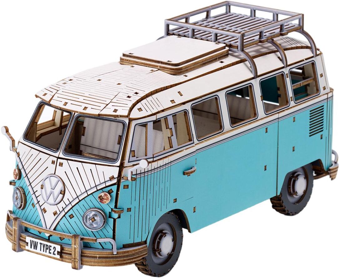 Azone Maqueta de Madera Volkswagen Beetle (TYPE 2) Campervan BLUE.