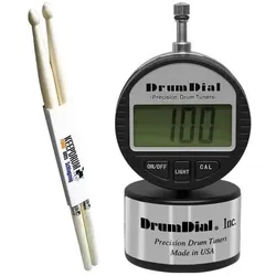 Drum Dial DDD Schlagzeug Stimmgerät mit Drumsticks, Stimmgerät, Silber