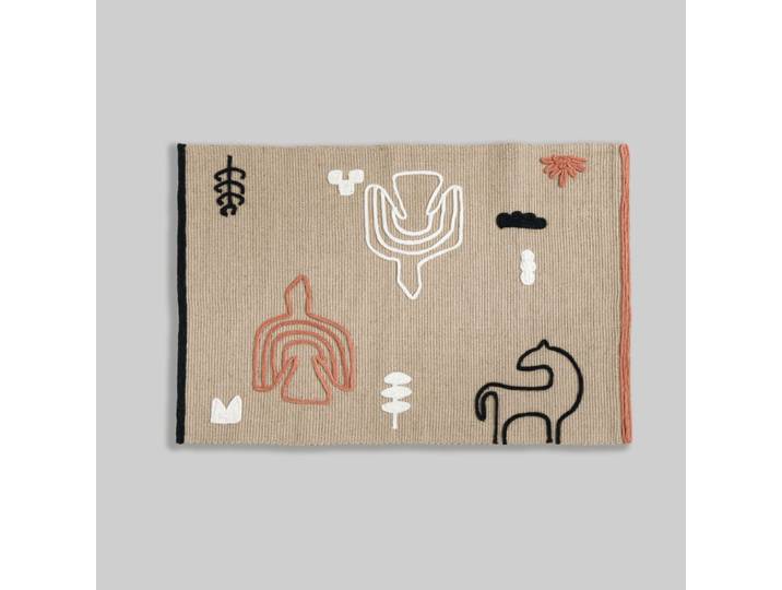 Jute-Teppich mit dreifarbigem Muster, 60 x 90 cm