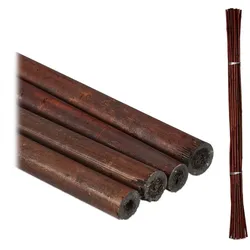Relaxdays Pflanzstäbe im 25er Set 105 cm Dunkelbraun