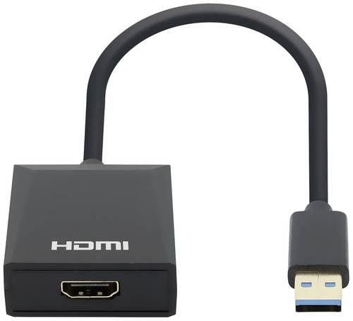Manhattan USB 3.2 Gen 1 (USB 3.0) Adapter [1x USB 3.2 Gen 1 Stecker A (USB 3.0) - 1x HDMI-Buchse] 153690 15cm