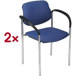 Nowy Styl 2er-Set Stapelstühle »Styl« - Leder - chromfarben blau, 45x47 cm