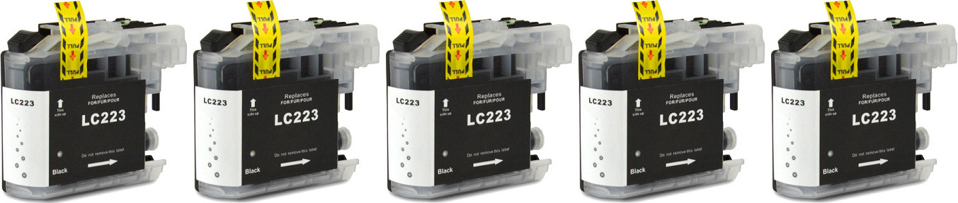 Inkpro 5 compatibele inktpatronen LC-223 zwart voor Brother DCP-J4120 DW, DCP-J562 DW, MFC-J1140 W, MFC-J1150 DW, MFC-J1170 DW, MFC-J1180 DWT, MFC-J4420 DW, MFC-J4425 DW, MFC-J4620 DW, MFC-J4625 DW, MFC-J480 DW, MFC-J5320 DW, MFC-J5620 DW, MFC-J5625 DW, M