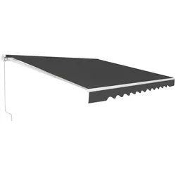 Helloshop26 - Kurbelbetriebene einziehbare Markise 400 x 250 cm Sonnenschutz verstellbarer Winkel modern graues Aluminium 20_0013649
