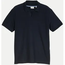 Polohemd aus strukturiertem Ottoman-Stoff Schwarz XL
