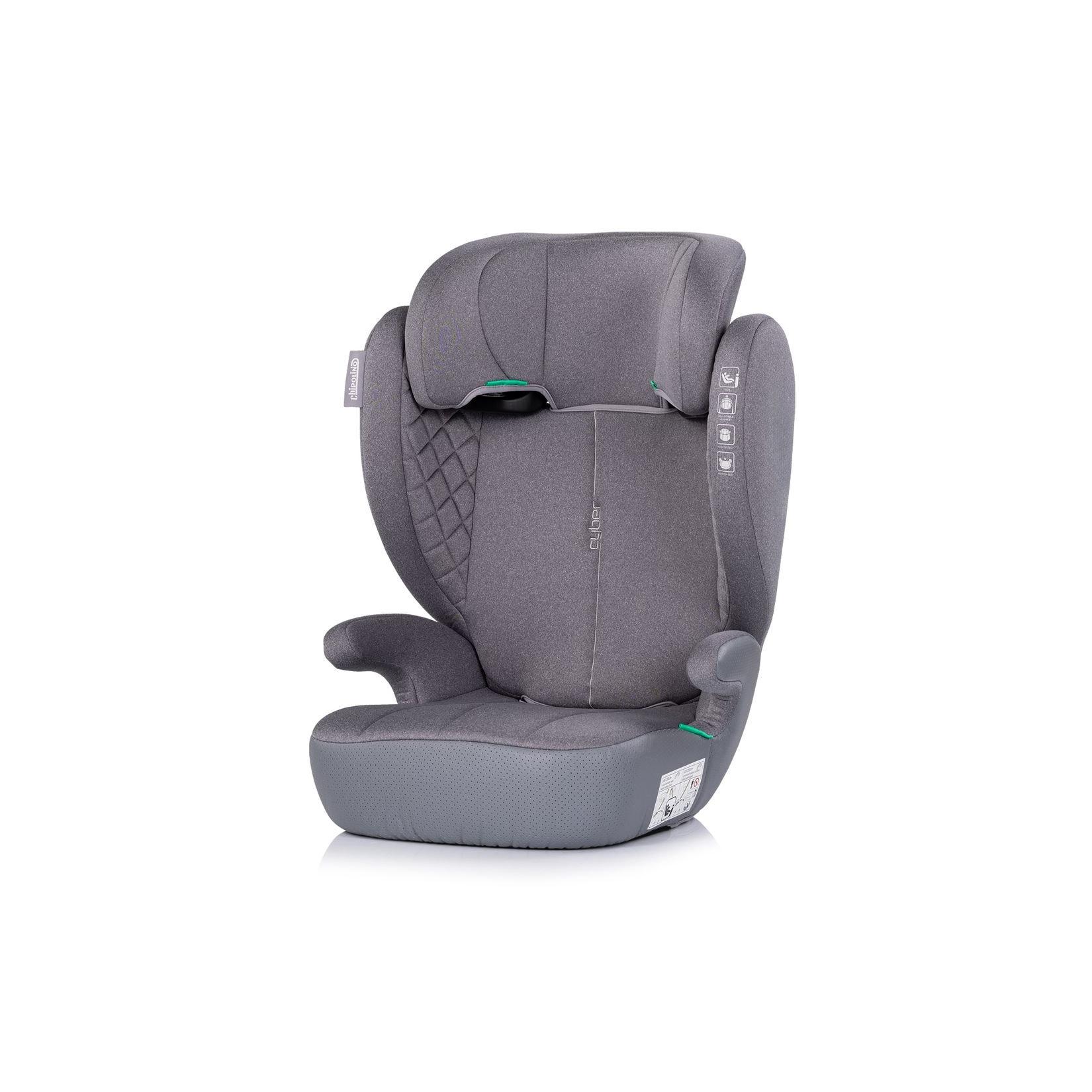 Chipolino Kindersitz Cyber i-Size (100-150cm) Sitzerhöhung, höhenverstellbar grau
