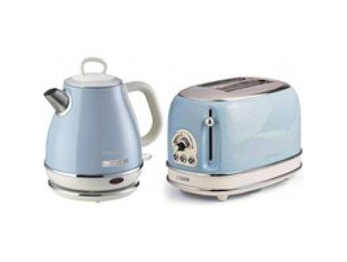 Pack ARIETE Bouilloire électrique 1L + Grille-Pain Acier Bleu Vintage Rétro